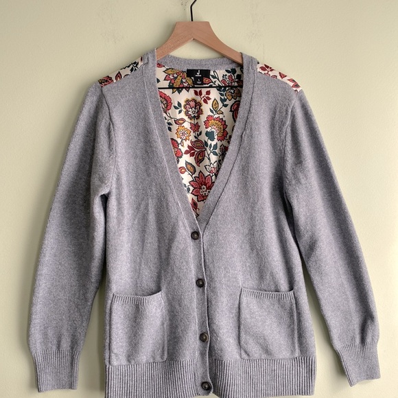 Jason Wu Mixed Media Floral Back Cardigan - Picture 3 of 5